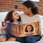 A mother and child reading together