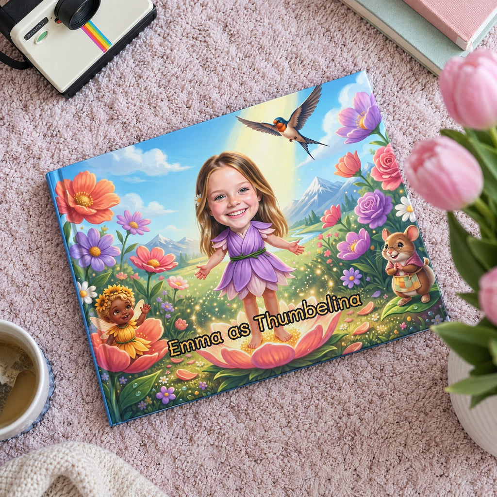 The book on a pink rug